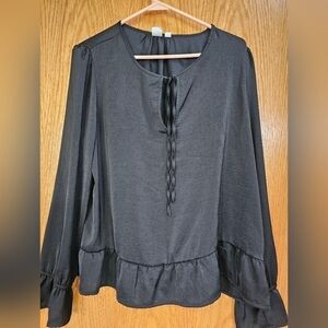 GAP Classic Black Blouse Sz L